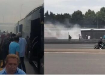 Bahçelievler’de metrobüste yangın