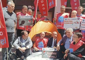 Büro-İş’ten artan kira fiyatlarına çadırlı protesto