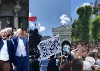 Gericiler Beyazıt’ta hilafet bayrağı açtı
