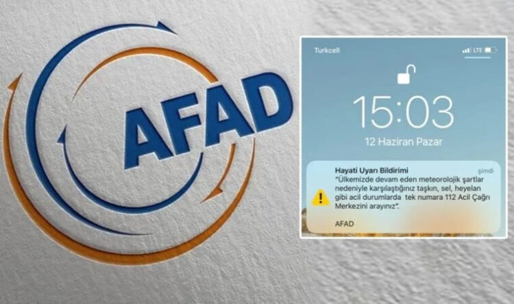 AFAD’dan telefonlara ‘hayati uyarı bildirimi’