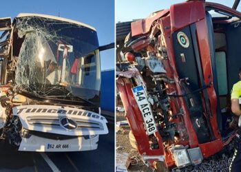 Can Dersim Tuncelililer otobüsü kaza yaptı