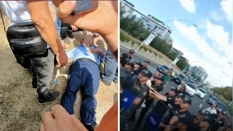 Oturma eylemi yapan akaryakıt istasyonu sahiplerine polis müdahalesi