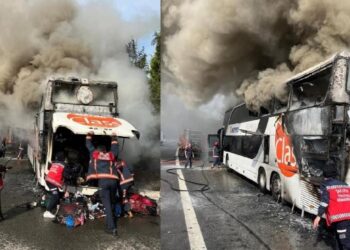İçi yolcu dolu otobüste can pazarı