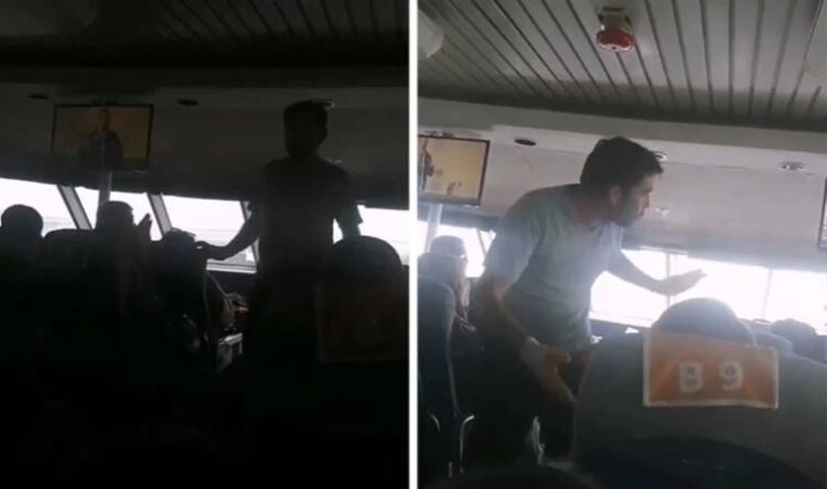 Denizin ortasında feribotta korku dolu anlar