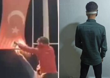 Azez’de Türk bayrağını yakmaya çalışanlar yakalandı