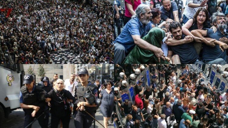 Cumartesi Anneleri yargılanıyor! Adliye önünde polis şiddeti ve gözaltı