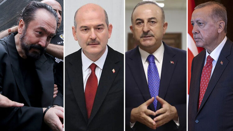 Fotoğrafları paylaştılar: Adnan Oktar’dan Erdoğan-Soylu-Çavuşoğlu savunması