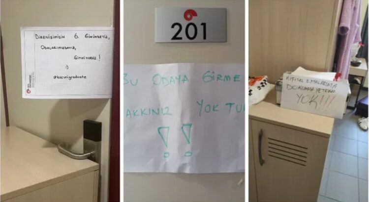 Koç Üniversitesi kartları iptal etti, öğrenciler kendilerini odaya kilitledi