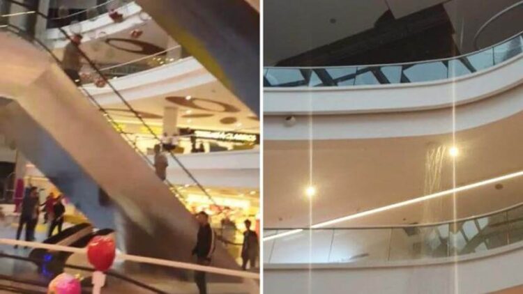 Sağanak yağış nedeniyle AVM’nin tavanı çöktü