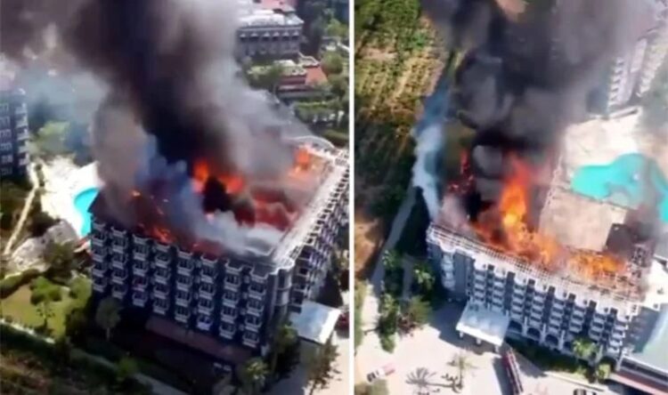 5 yıldızlı otelin çatısı, alev alev yandı!