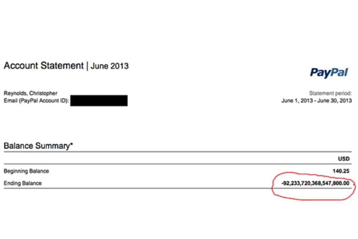 Account statement. PAYPAL Statement. Ошибка PAYPAL В 93 квадриллиона.