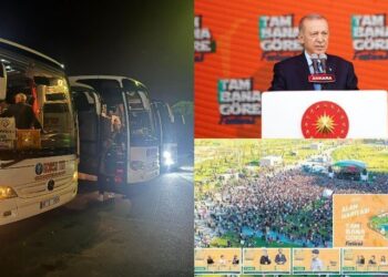 ‘Tarihi gezi’ dediler; çocukları AKP etkinliğine ve Erdoğan mitingine götürdüler!