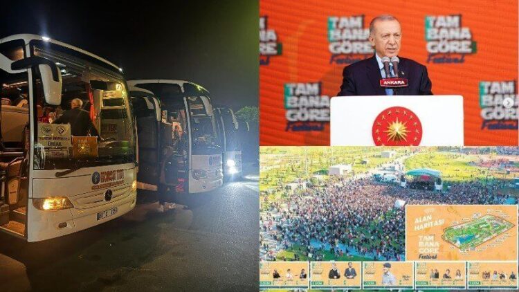 ‘Tarihi gezi’ dediler; çocukları AKP etkinliğine ve Erdoğan mitingine götürdüler!