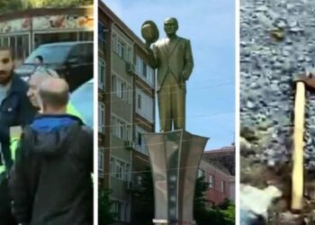 Atatürk Anıtı’na baltalı saldırı