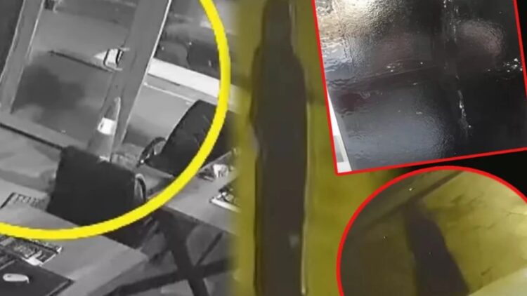 Dükkan girişine gizemli işaretler çizen kadın korku yarattı