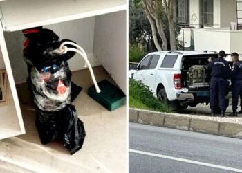 Antalya’da bir evin garajına ‘EYP’ bırakıldı