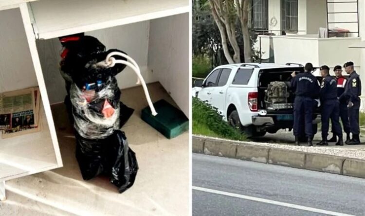 Antalya’da bir evin garajına ‘EYP’ bırakıldı