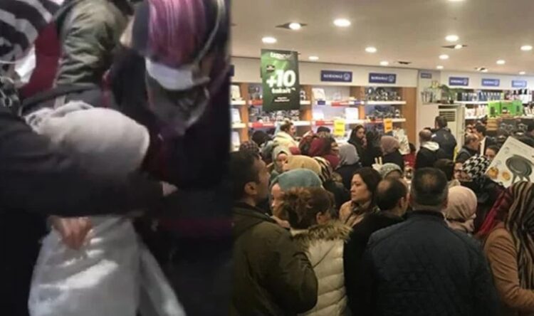 Mağaza indiriminde izdiham: Yurttaşlar birbirini ısırdı