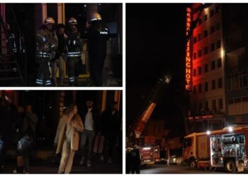 Şişli’de 8 katlı otelde yangın