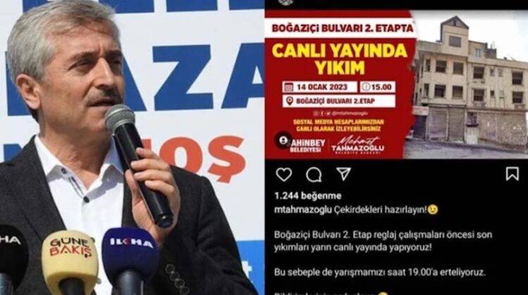 AKP’li başkandan tepki çeken yıkım paylaşımı