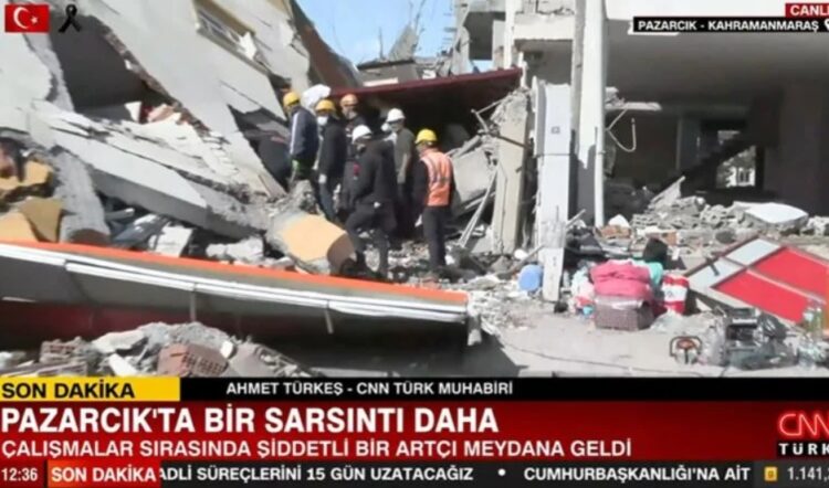 Canlı yayında Pazarcık’ta deprem