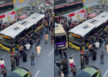 İETT otobüsü durağa girdi: Yaralılar var