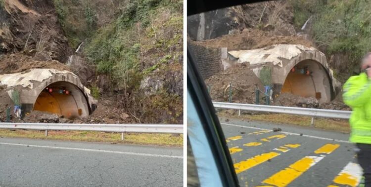 Artvin’de tünel girişinde heyelan