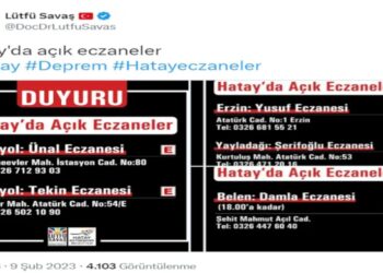 Hatay Belediye Başkanı Lütfü Savaş’tan açık eczane duyurusu