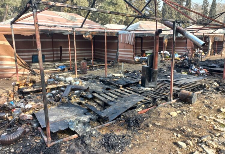 Kahramanmaraş’ta çadır kentte yangın