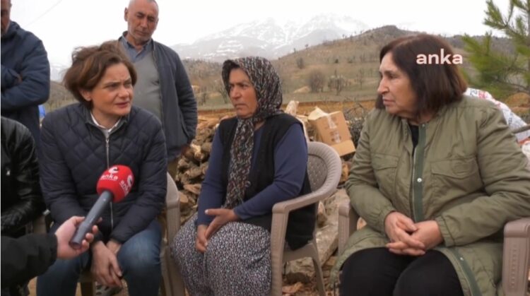 Selvi Kılıçdaroğlu ve Canan Kaftancıoğlu depremzedeleri ziyaret etti