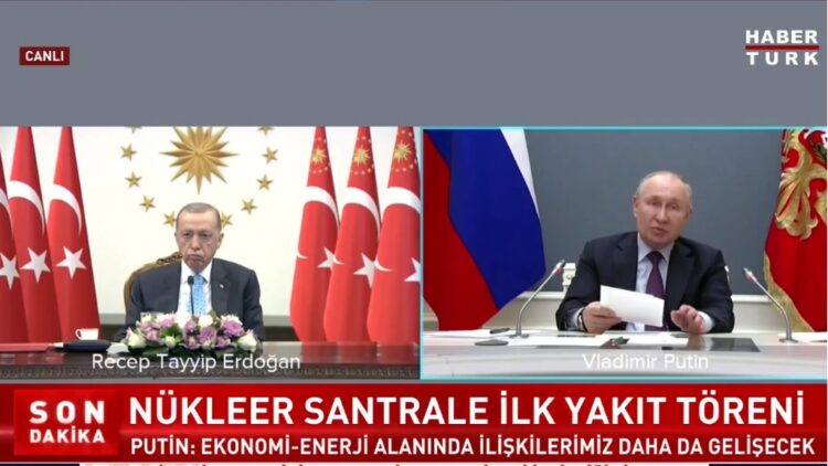 Erdoğan, Akkuyu Nükleer Santrali’ndeki törene çevrimiçi katıldı