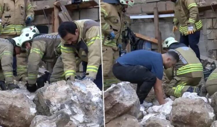 Fatih’te tarihi surlarda çökme: 1 kişi yaralandı