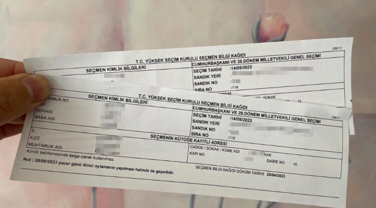 Dikkat: Seçmen bilgi kağıtlarınızı saklayın