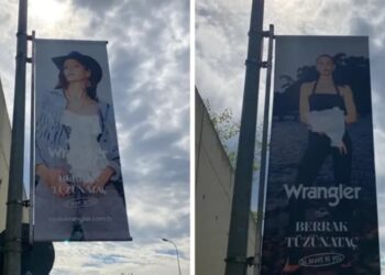 Berrak Tüzünataç’ın reklam afişlerini boyadılar