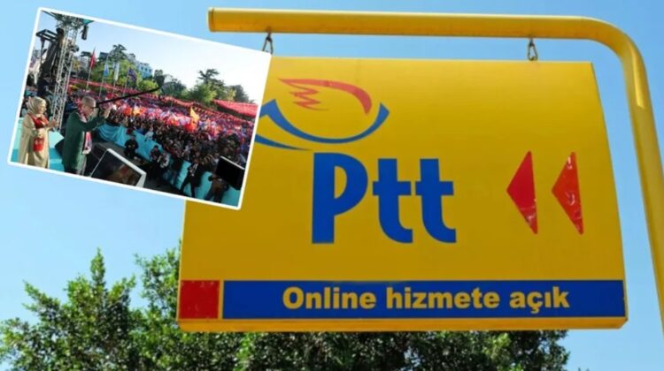 PTT sosyal medya hesabından AK Parti mitingini paylaştı