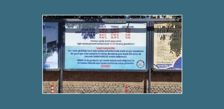Belediye, yaptığı zammı afişle duyurdu: Üzgünüz!