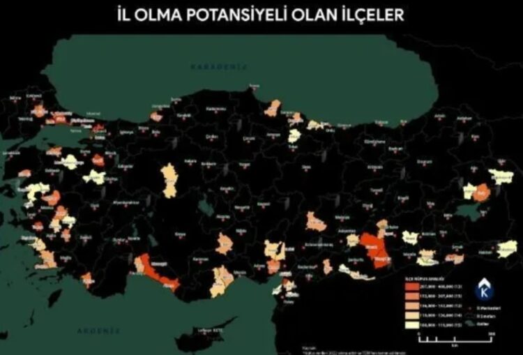 İl olabilecek 67 ilçe belirlendi