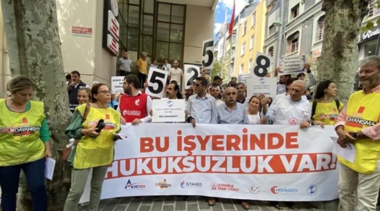 Sağlık emekçilerinden ceza protestosu