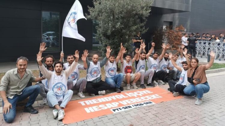Trendyol depo işçileri hakları için genel merkez önünde: “Yine aynı zulüm yine gözaltı!