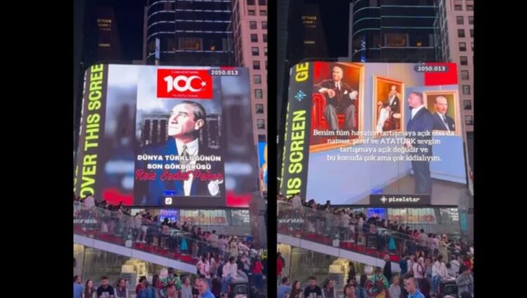 Sedat Peker’in 29 Ekim mesajı Times Meydanı’nda yayınlandı