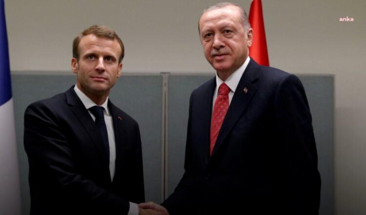 Cumhurbaşkanı Erdoğan, Emmanuel Macron ile görüştü