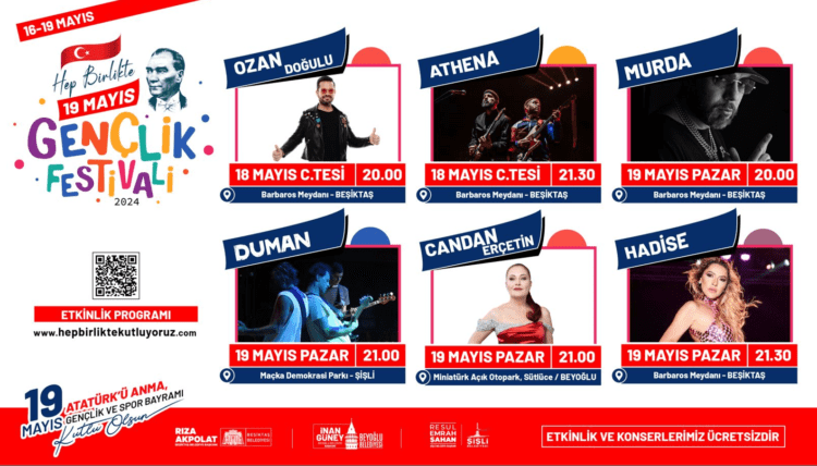 İstanbul’da üç ilçede ortak “Hep Birlikte 19 Mayıs Gençlik Festivali” etkinliği