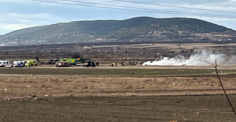 Isparta’da askeri helikopter düştü