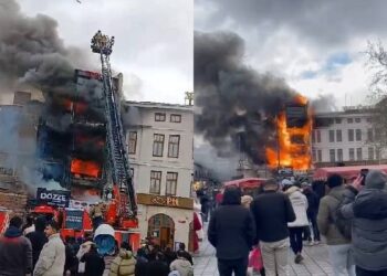 Mısır Çarşısı’nın yanında korkutan yangın!