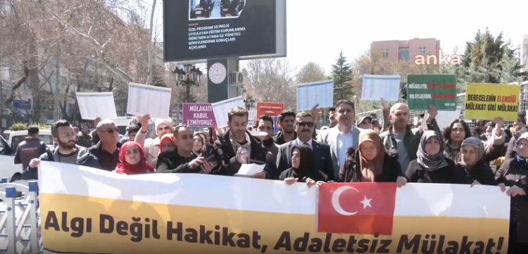 Mülakat mağduru öğretmenlerin MEB önündeki eylemi 163’ncü gününde