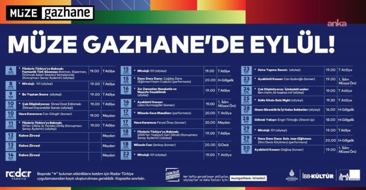 Müze Gazhane, İstanbulluları eylül ayında da ilham veren etkinliklerle buluşturuyor