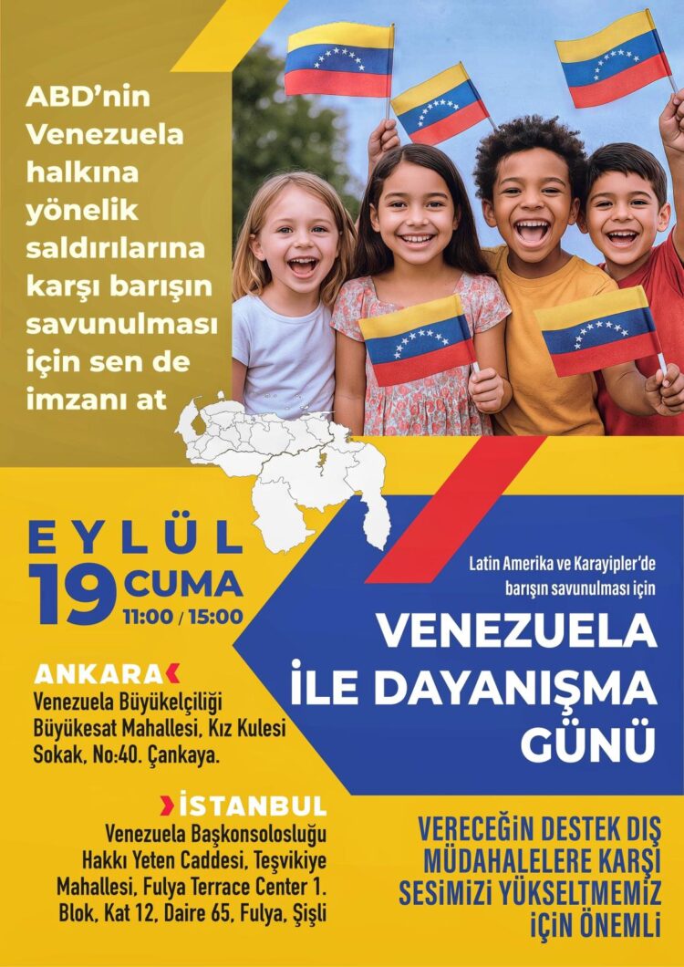 İstanbul ve Ankara’da Venezuela Dayanışma Günü Etkinliği düzenlenecek