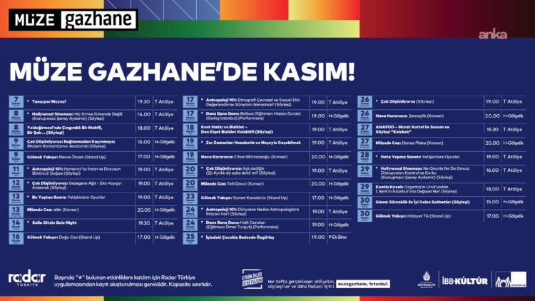 Müze Gazhane, kasım ayına dopdolu bir başlangıç yapıyor