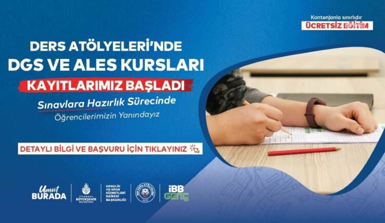 İBB Ders Atölyeleri’nde ücretsiz ALES ve DGS kursları başlıyor