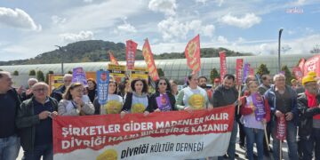 Divriğili maden işçilerinden OYAK önünde eylem